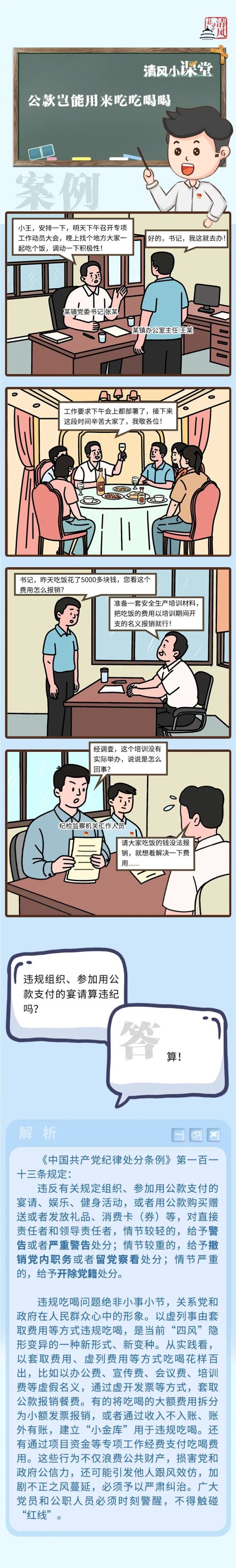 华锋优配网 清风小课堂丨公款岂能用来吃吃喝喝